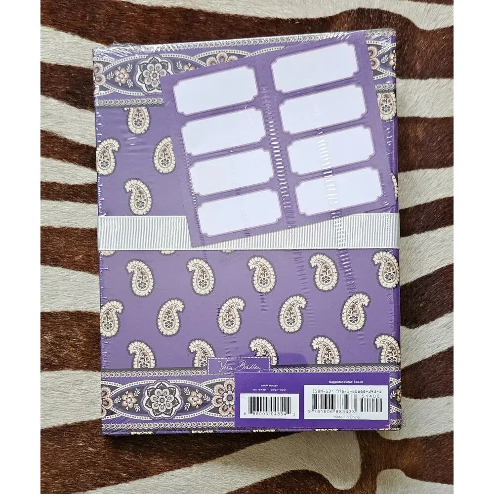 Rare Vera Bradley Mini Binder Retired Pattern Violet Paisleys